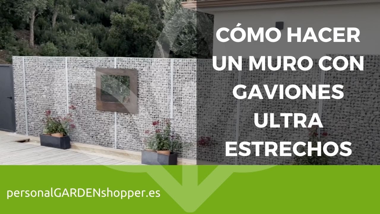CÓMO HACER UN MURO CON GAVIONES ULTRA ESTRECHOS DE 12 CM.