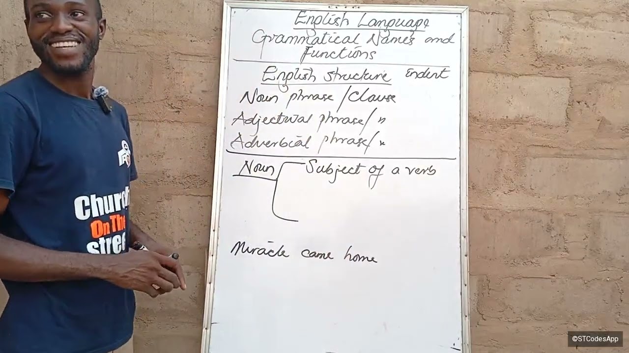 Grammatical names and Function in WAEC English comprehension 