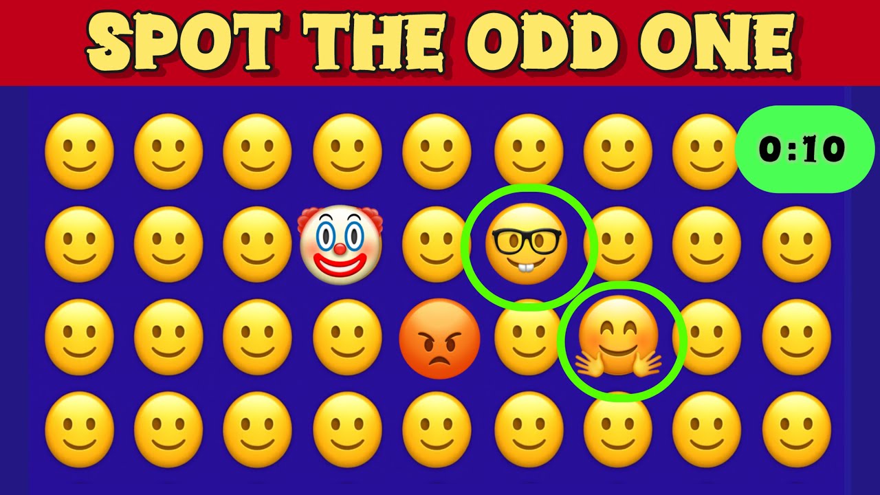 Can You Spot the Odd Emoji? 👀🧠 Brain Workout Time🍓🐶🎈