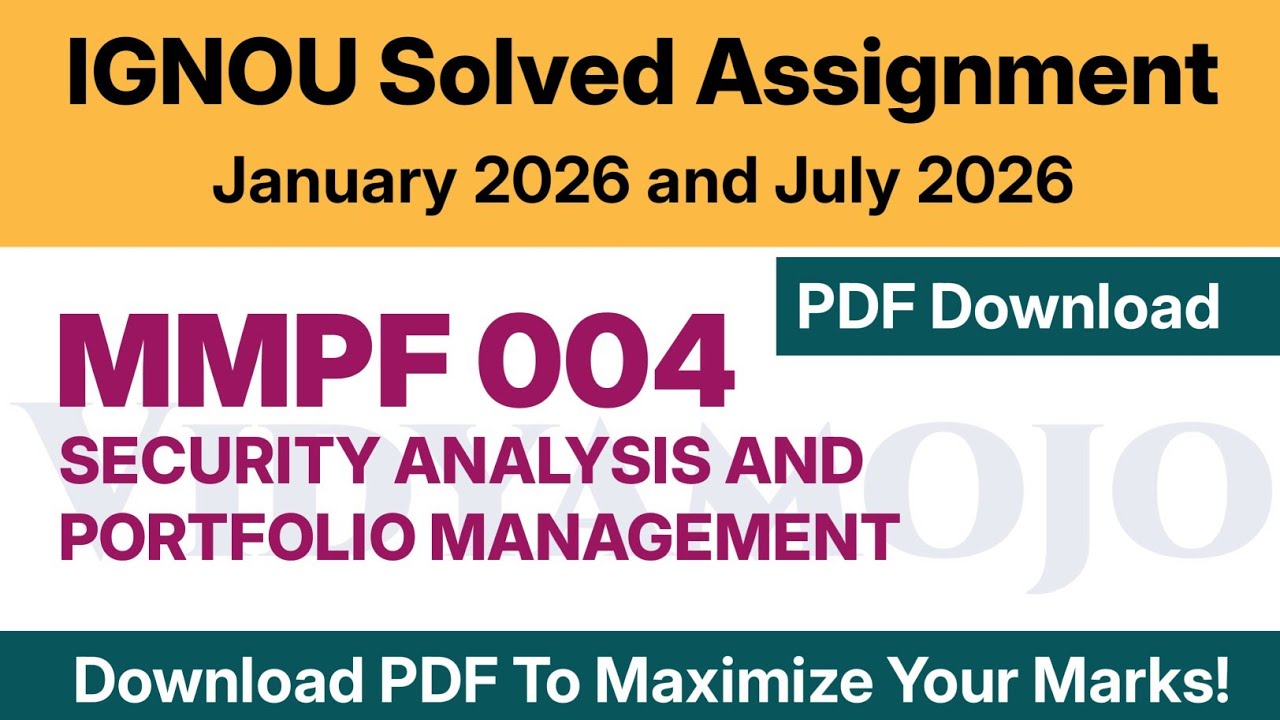 IGNOU MMPF 004 Solved Assignment 2026 PDF Download