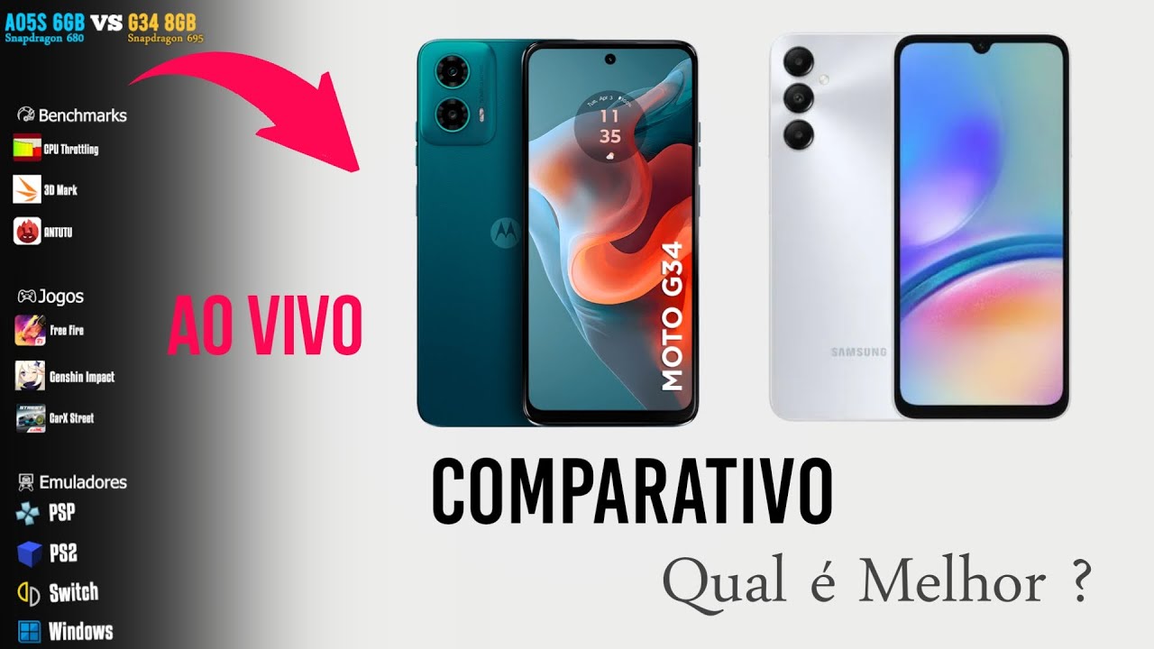 🌟Qual é Melhor ? Moto G34 8GB vs Galaxy a05s 6GB🌟