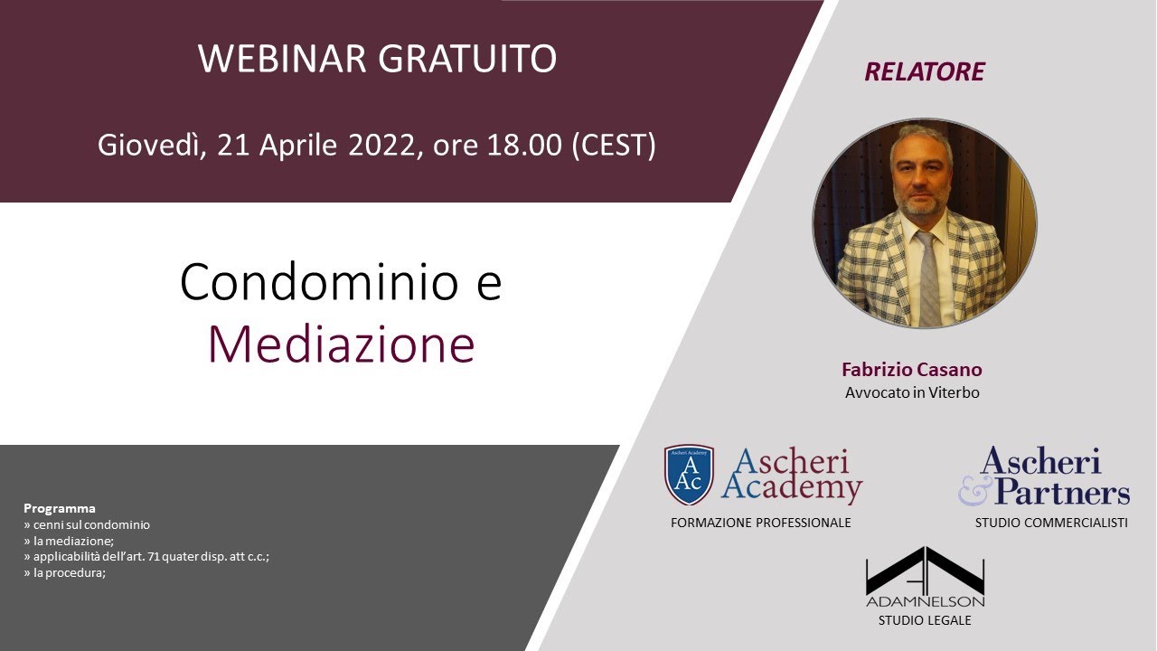 Webinar: Condominio e Mediazione