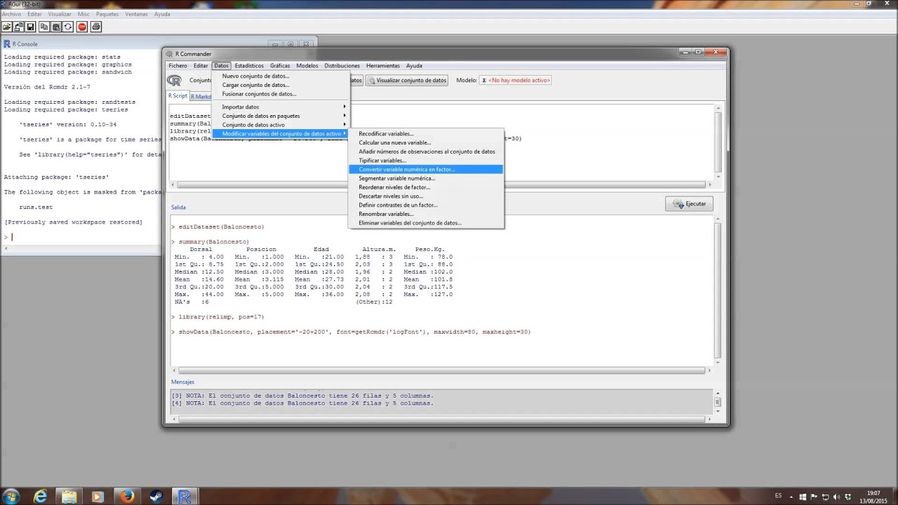 Tutorial R-Commander - Cap. 2: Estadística descriptiva