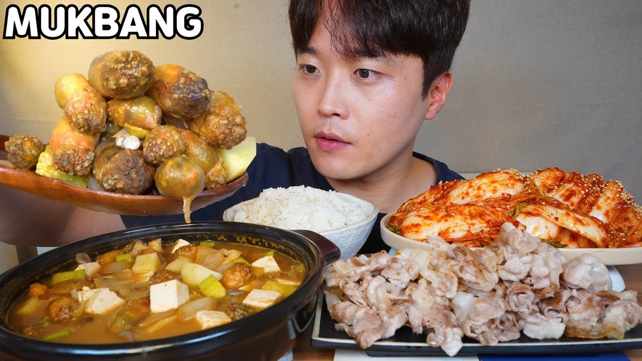 [와차밥]🇰🇷 갓담근 김치 대패삼겹살 미더덕된장찌개 먹방 Seafood stew & Pork Belly & Kimchi ASMR MUKBANG EATING SOUND