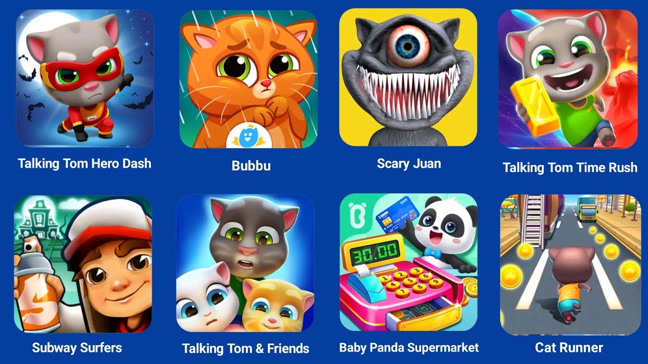 TALKING TOM HERO DASH 💥VS💥SCARY JUAN 💥VS💥BABY PANDA SUPERMARKET 💥VS💥TALKING TOM & FRIENDS