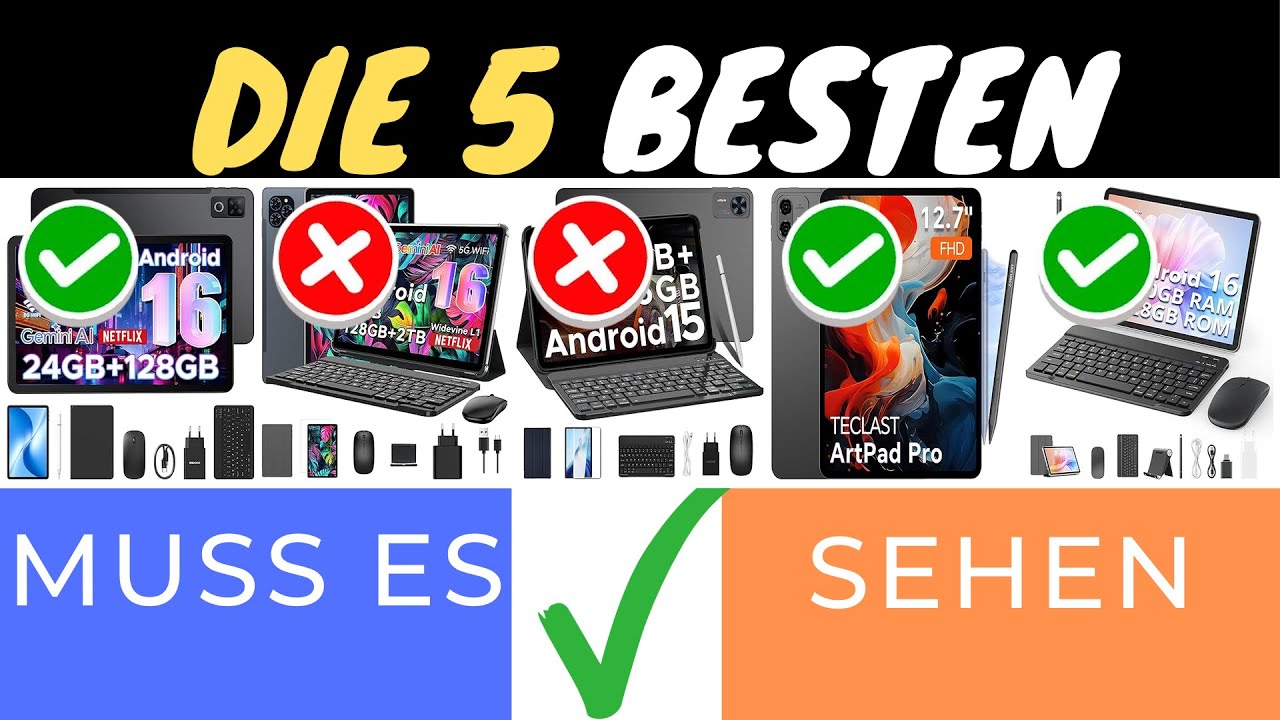 DIE 5 BESTEN 12-ZOLL-TABLETS MIT TASTATUR 2025 📱✨ | LEISTUNG & PREIS-LEISTUNGS-VERH&Auml;LTNIS VERGLEICH