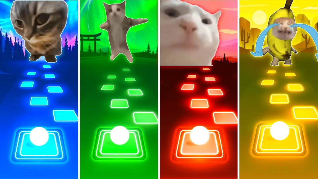 Chipi Chipi Chapa Chapa Cat vs Happy Cat vs Vibing Cat vs Banana Cat Crying - Tiles Hop EDM Rush