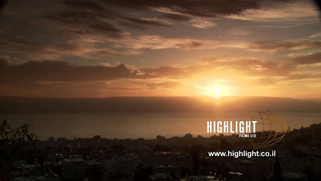 TN_002 Israel stock footage library: time lapse video clip of Tiberias and Sea of Galilee