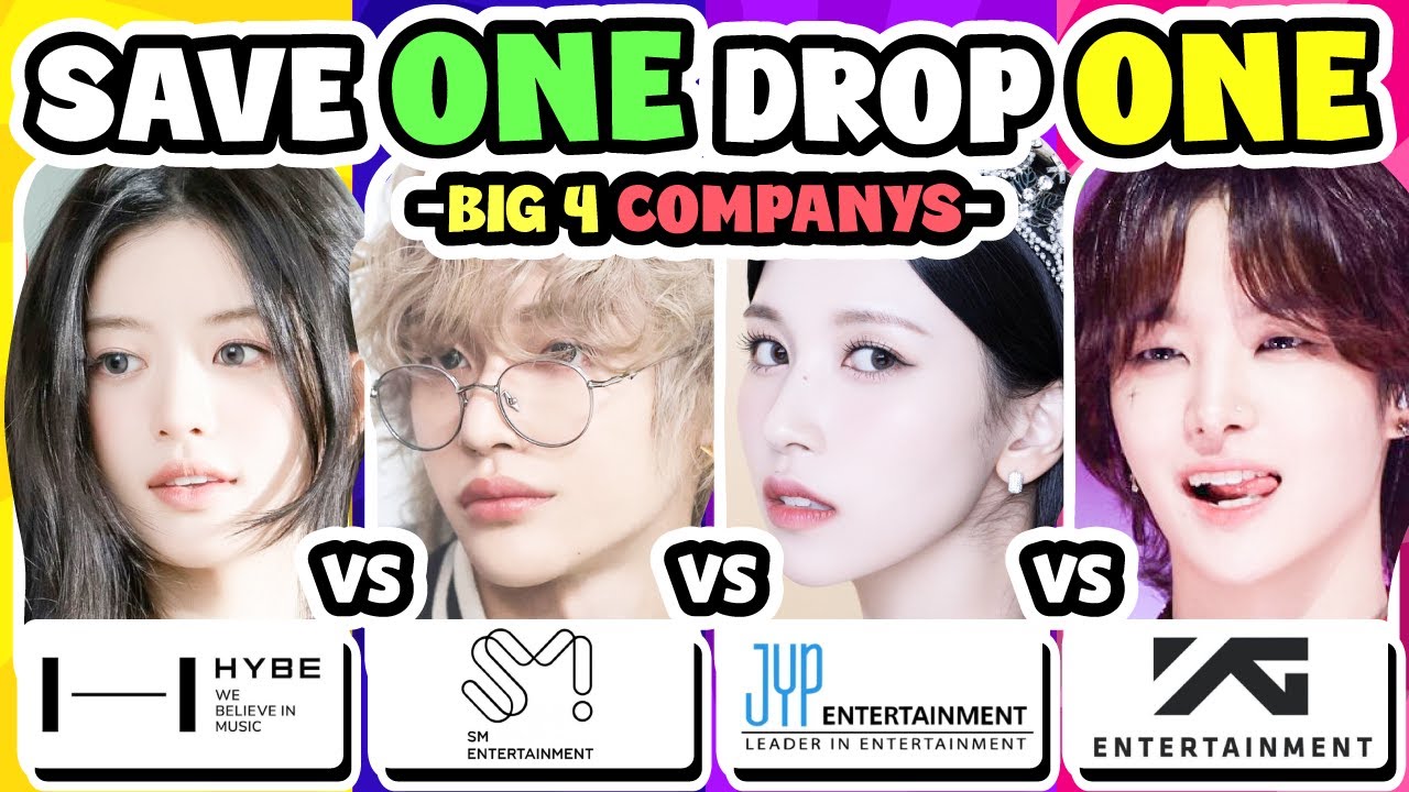 SAVE ONE KPOP SONG : HYBE vs JYP vs SM vs YG ( BIG4 COMPANY )♥️SAVE ONE DROP ONE 🔥KPOP QUIZ 2024