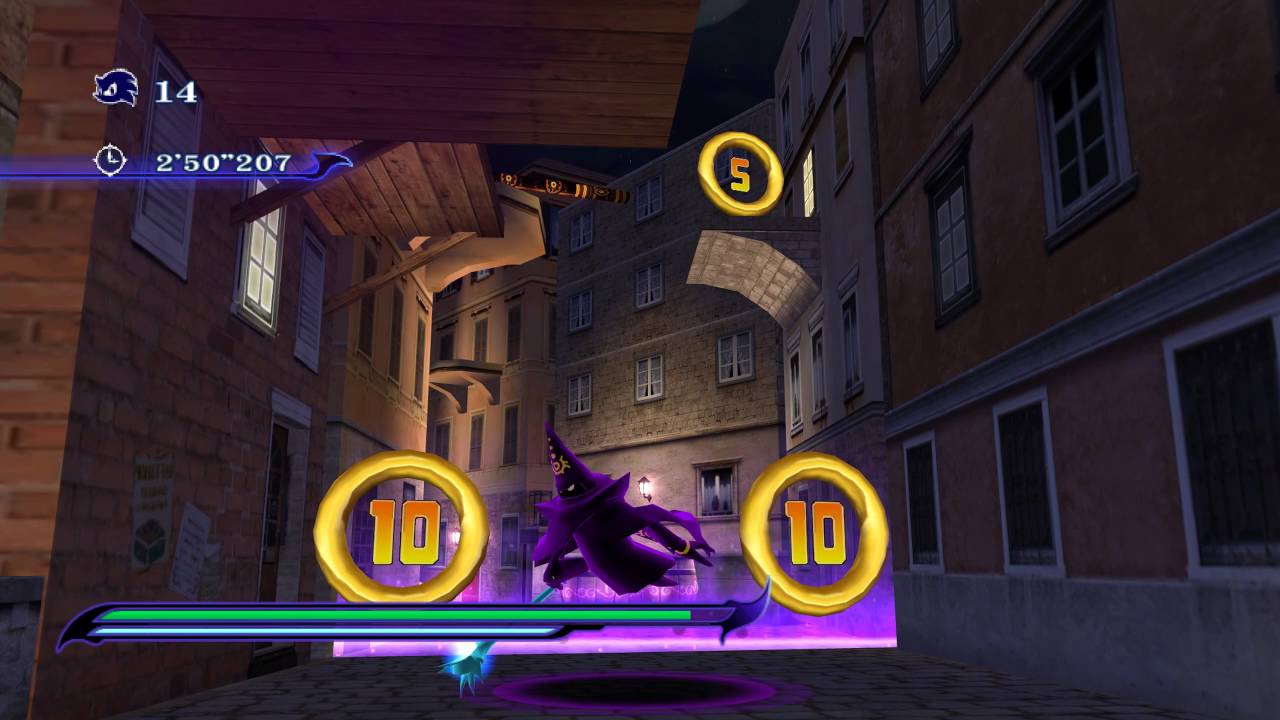 Sonic Unleashed (Wii) Spagonia Rooftop Run Nighttime Stages