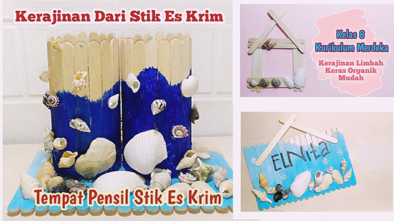 3 Ide Kreatif Kerajinan Dari Stik Es Krim | Kerajinan Limbah Keras Organik 