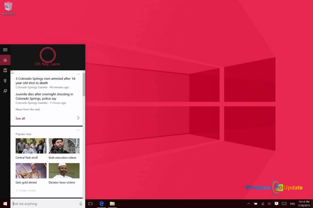 Cortana in Windows 10