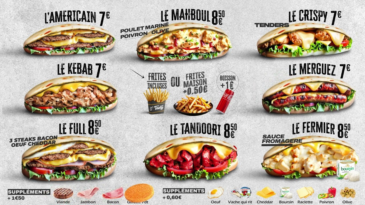 Menu Digital Anim&eacute; pour Fast Food, Snack, Restaurant | Cr&eacute;ation Menu Board Dynamique | Motion Design