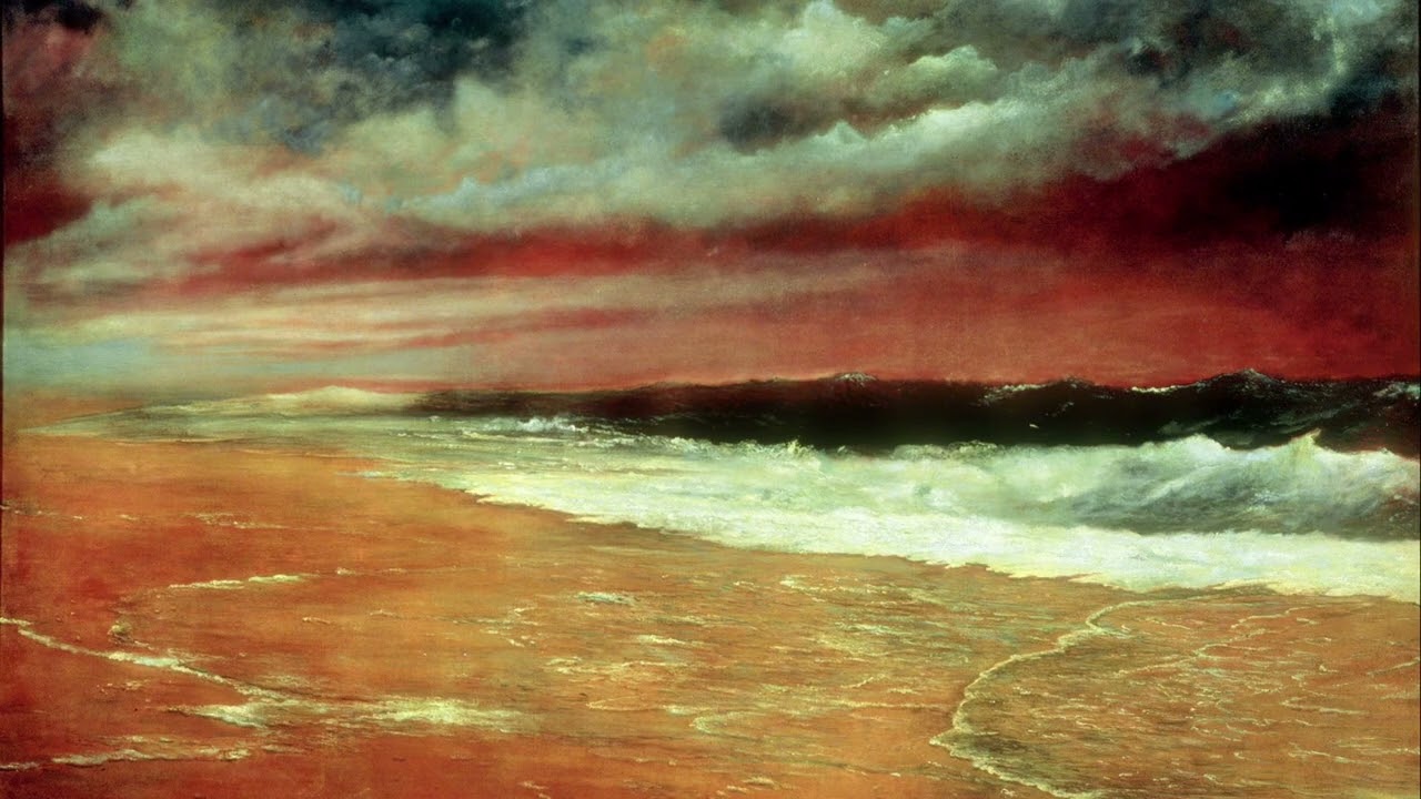 Late Afternoon by the Sea (The Red Wave) | Seascape by Joaquín Clausell | Art TV Wallpaper
