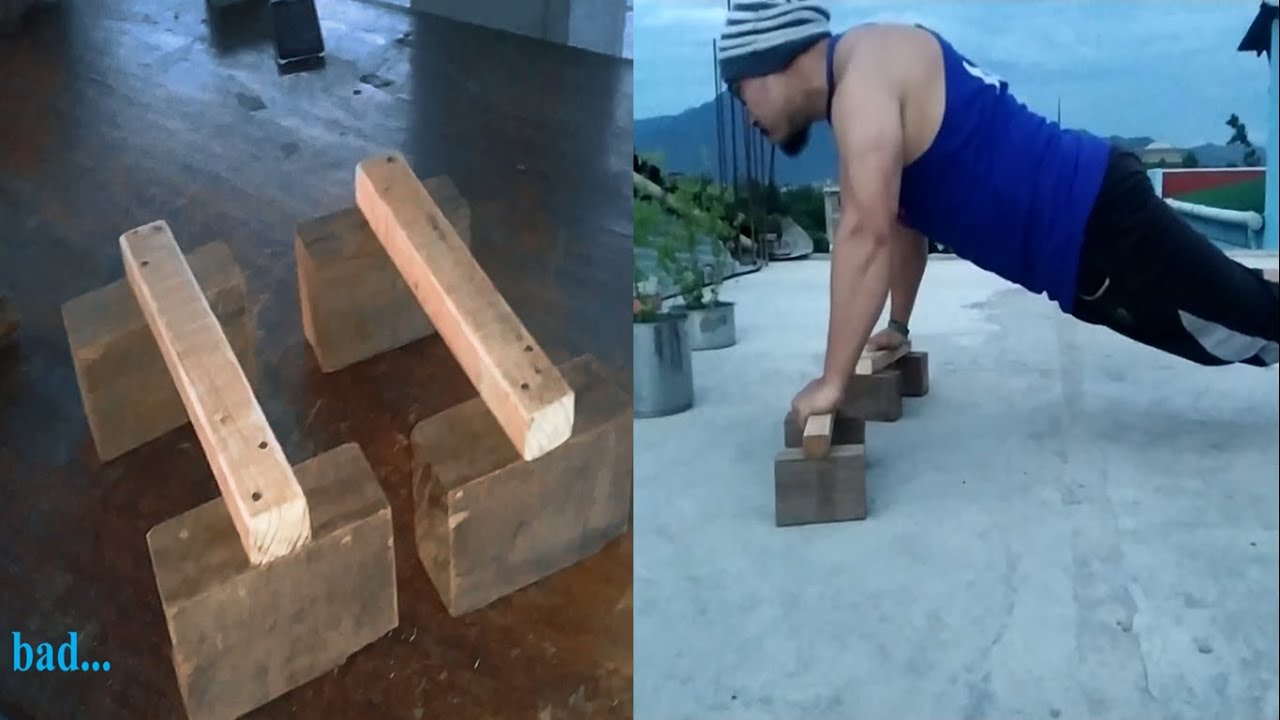 How to make your own Push up Bars at home. Matw karamna yumda esagi Push up bars sagani.