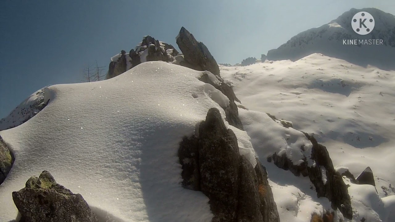 Gaver canale gazzellino con cresta verso passo gnagno discesa sotto cima Bruffione con Fiore