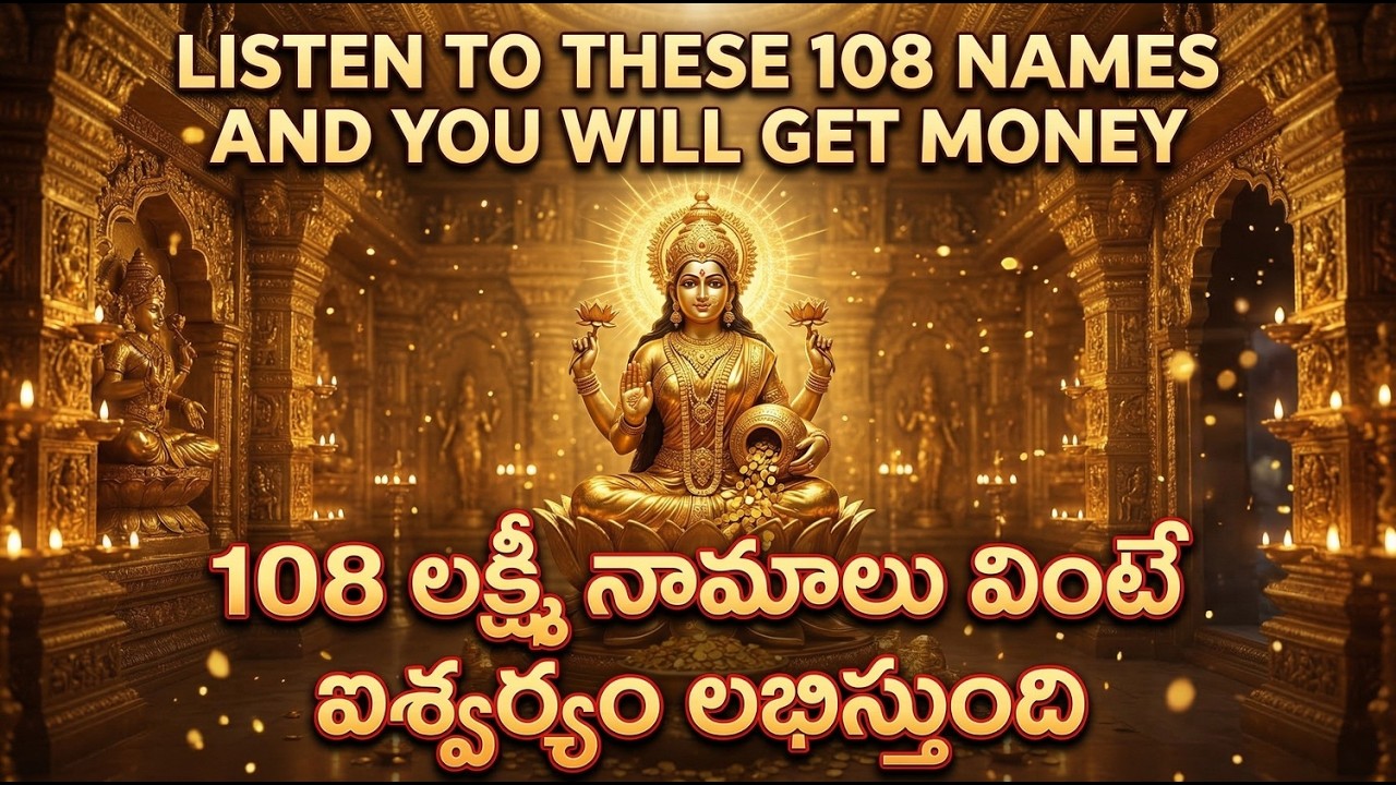 🙏 శ్రీ లక్ష్మీ అష్టోత్తరం | 108 నామాలు | ధనం, శుభం, ఐశ్వర్యం కోసం శక్తివంతమైన మంత్రం