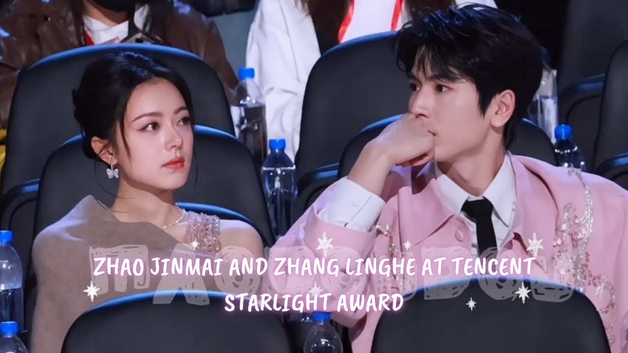 Zhao Jinmai and Zhang Linghe Sitting Together at Tencent Starlight Award Show