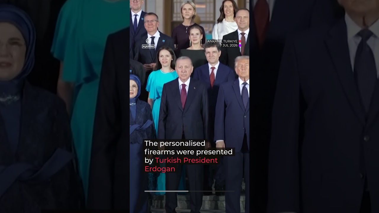 Erdogan gifts NATO leaders engraved revolvers with live ammunition | AJ #shorts