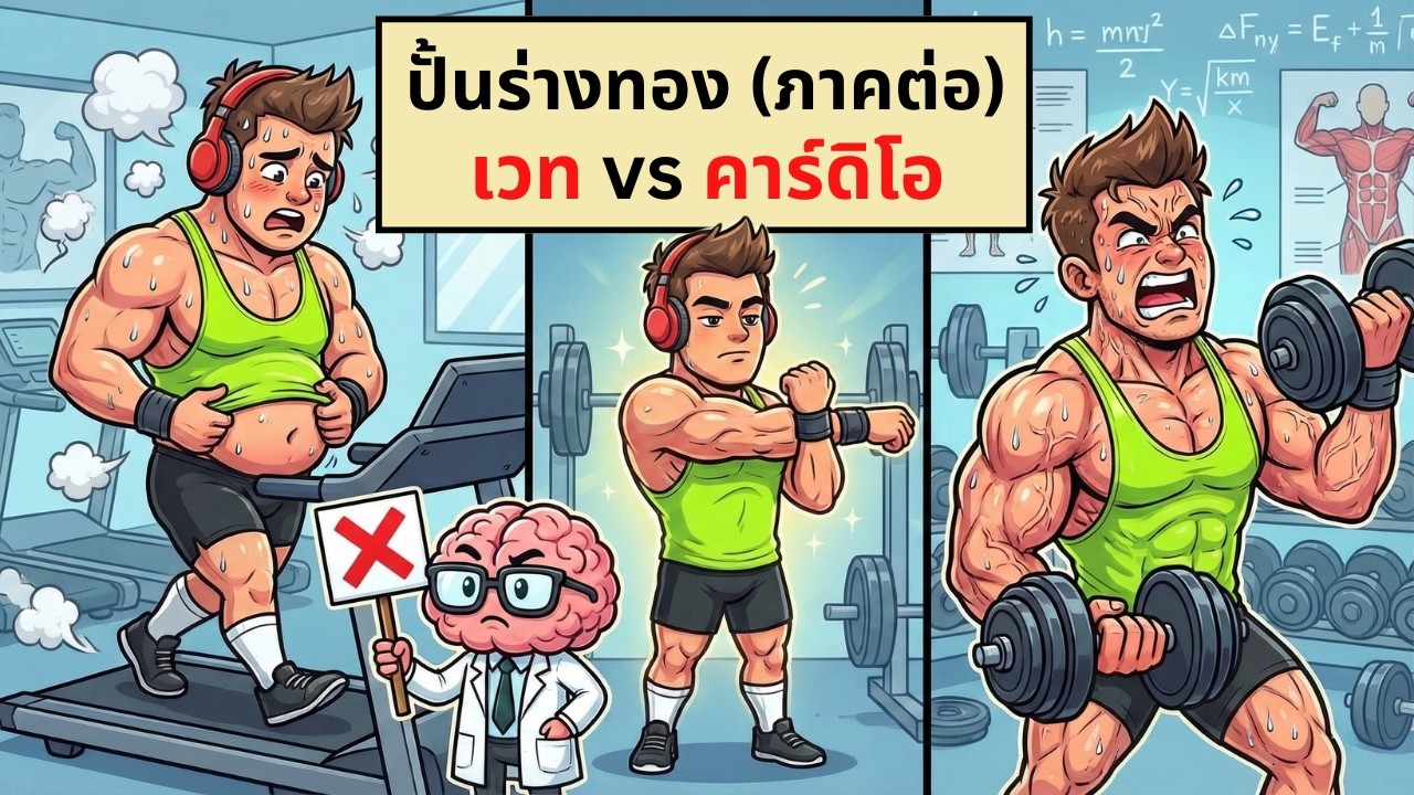 (ภาคต่อ) ปั้นร่างทอง - กลไกสลับสวิตช์ไขมัน และ กฎการสร้างเตาเผากล้ามเนื้อ | เรื่องไม่รู้รอบตัว