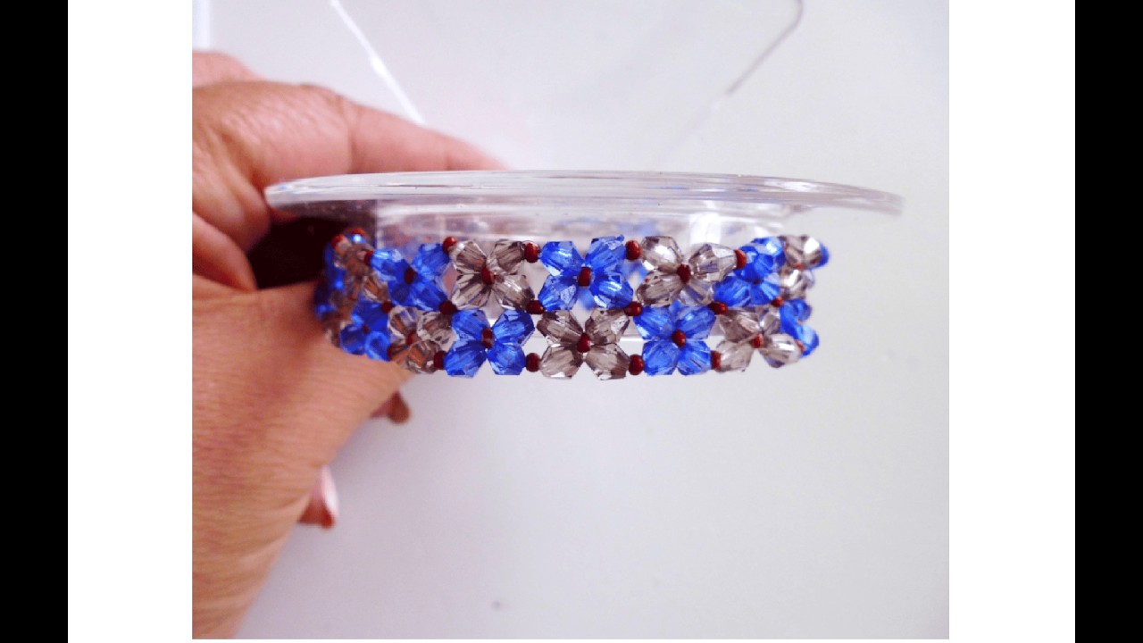 Tutorial-Pulsera rombo cristal♥