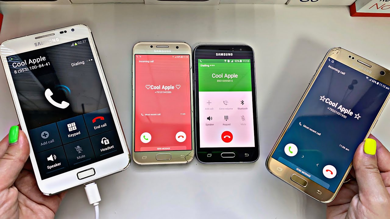 Samsung Galaxy Note vs Samsung A3 vs Samsung J1 vs Samsung S7 / Incoming & outgoing calls
