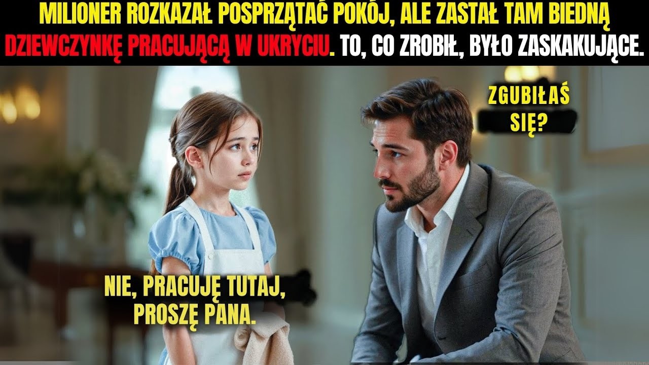 Milioner rozkazał posprzątać pokój, ale zastał tam biedną dziewczynkę pracującą w ukryciu