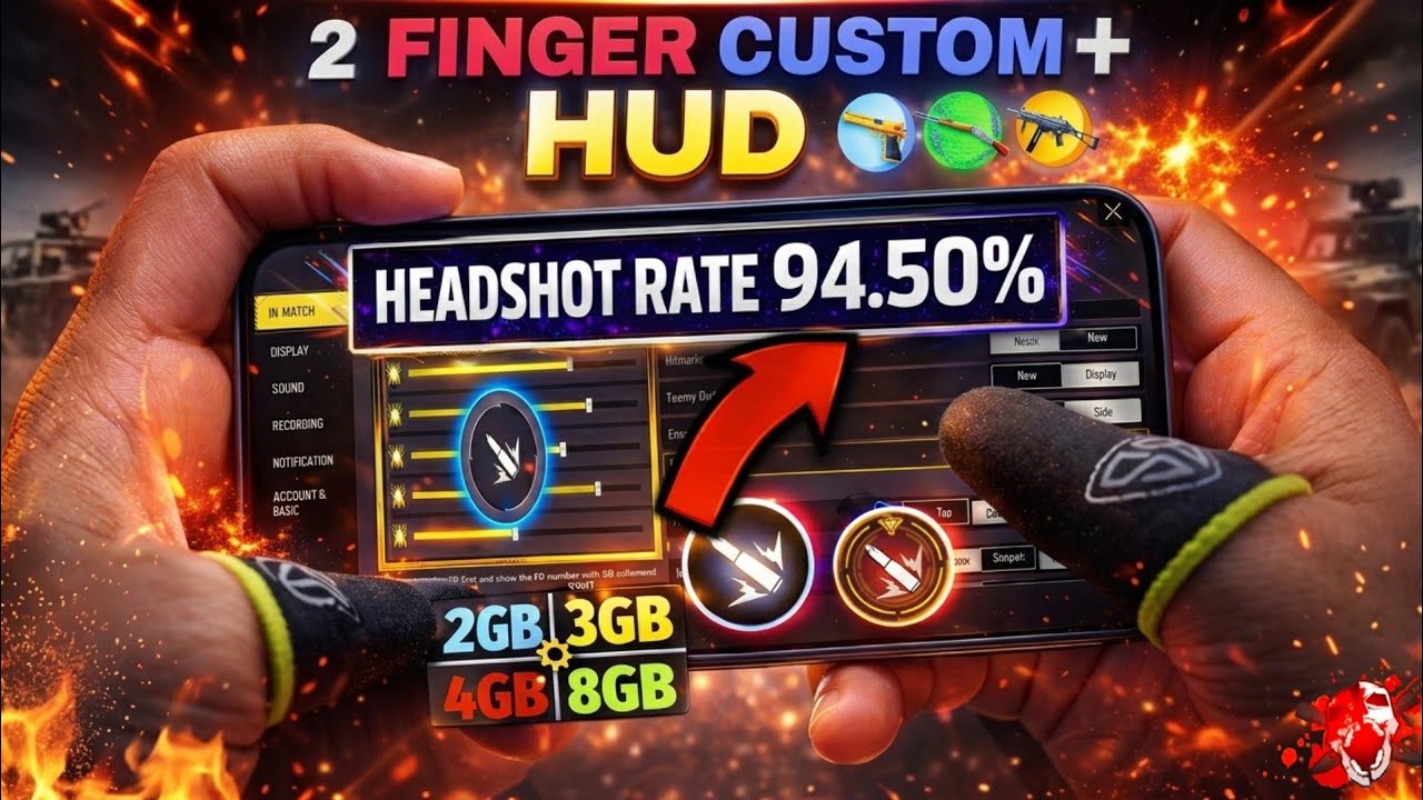 BEST Free Fire 2 Finger Settings 2026 🔥 100% Headshot Sensitivity (No Script)