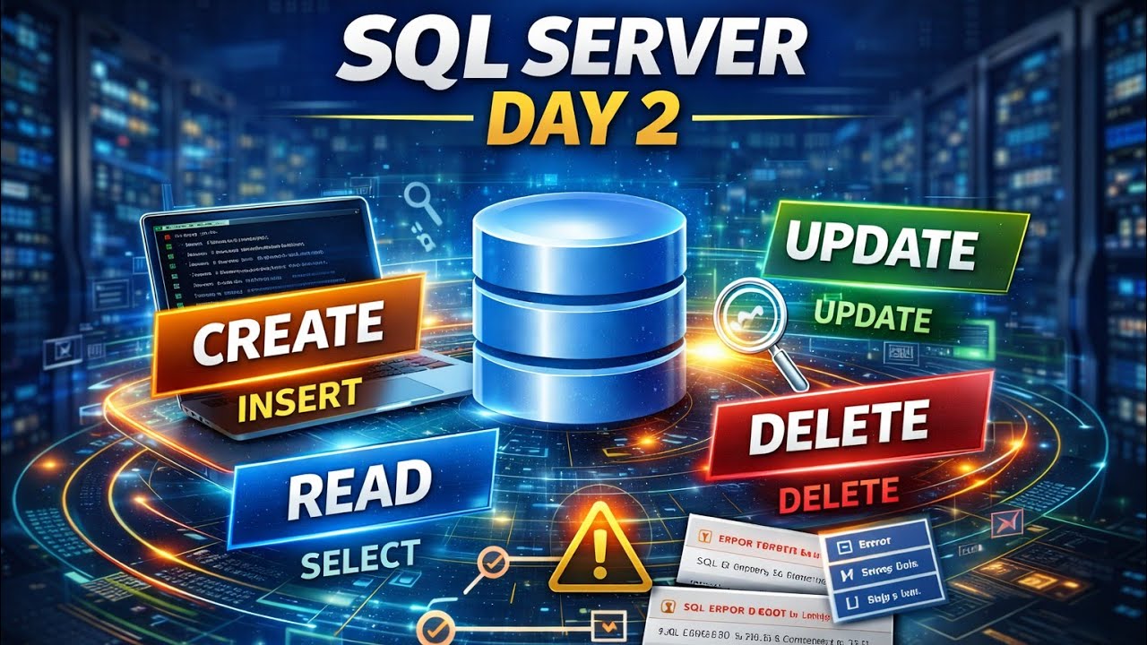 SQL Server Day 2 | CRUD Operations, Insert Update Delete | Practical SQL 