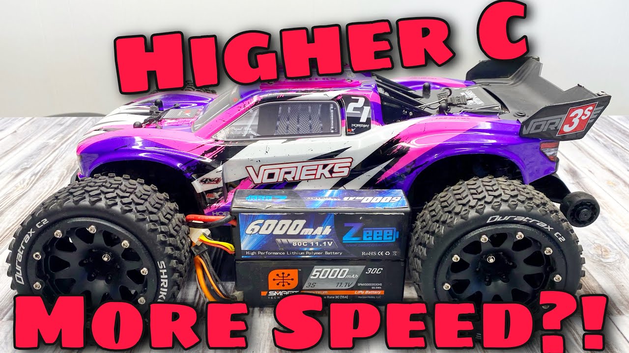Higher C Rating Batteries Make You GO FASTER? Arrma Vorteks Speedrun