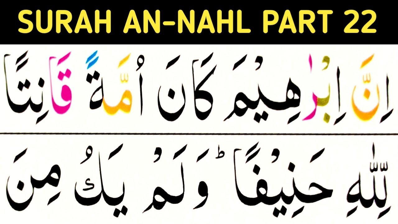 Surah an-nahl Part 22/Surah nahl complete/verses 120-128/learn Quran easily at home
