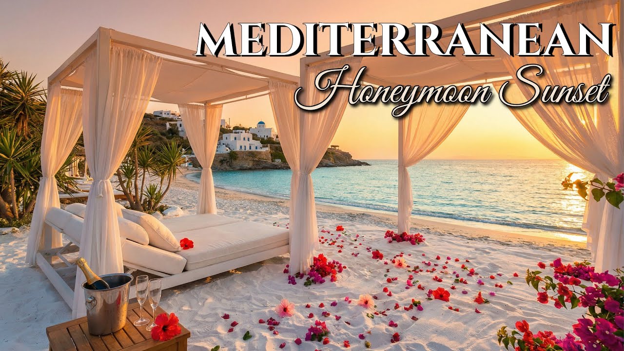 Chill Mediterranean Music 🌺🌅 2+ Hours of Relaxing Romantic Honeymoon Sunset in Paradise