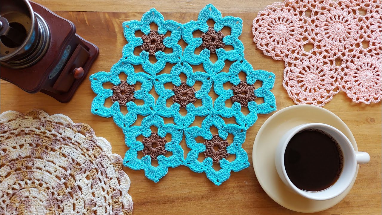 [ENG SUB] EAsy Hexagon Motif Doily - Carpeta Tapete Mantel en Motivo Flor Hexagonal