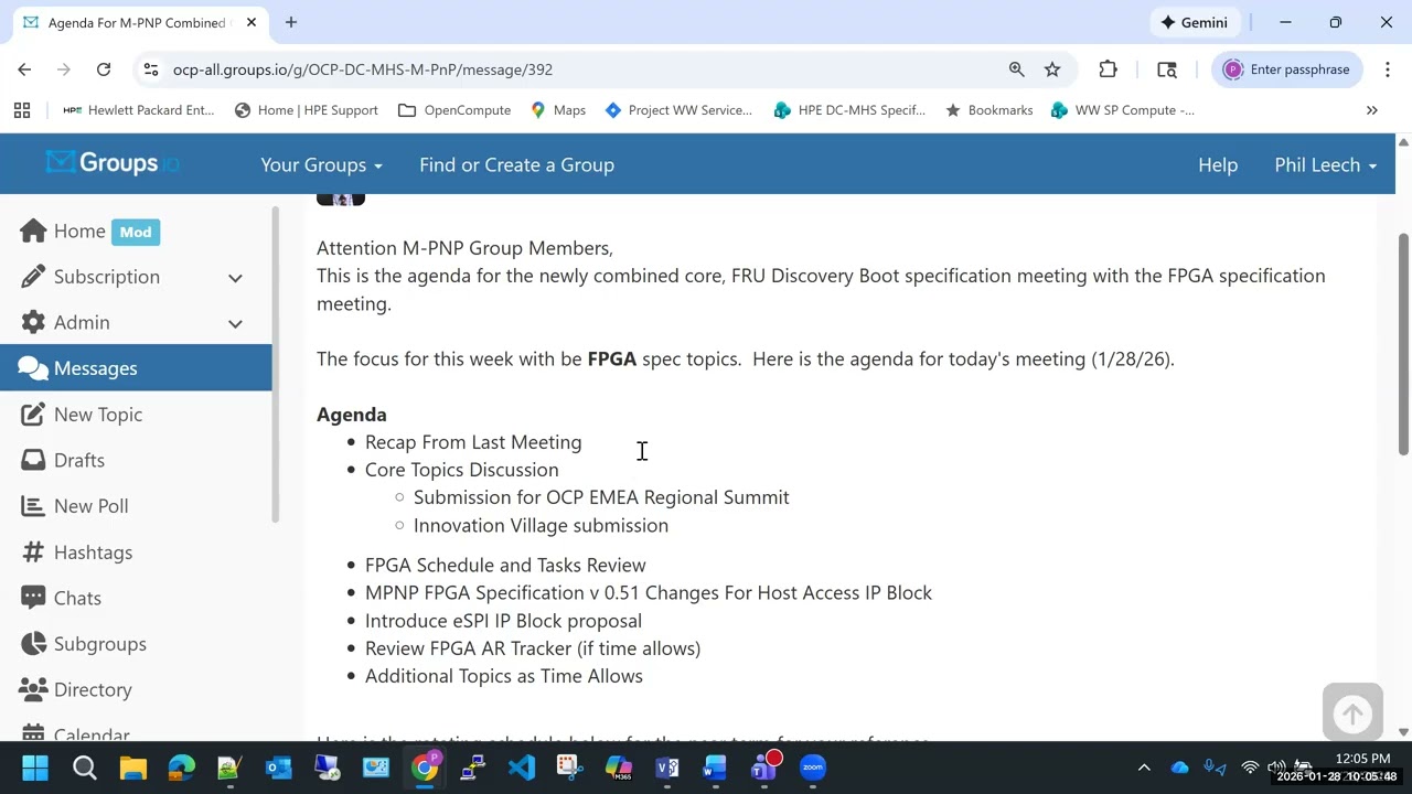 OCP Server - DC-MHS - PnP Project call (Jan 28, 2026)