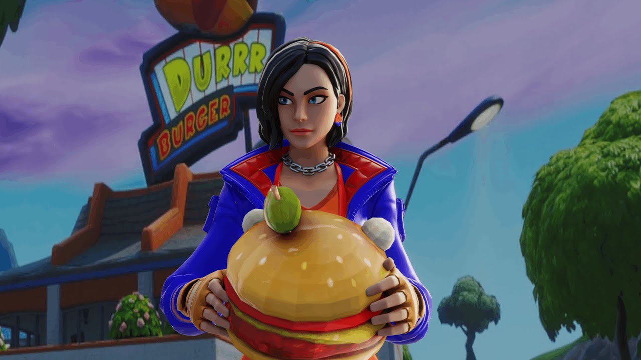 Fortnite Party Royale: I made the Rox-style into a Durr Burger outfit - Gameplay in Party Royale.