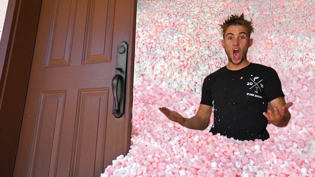 Filled our House With Styrofoam Peanuts completely!