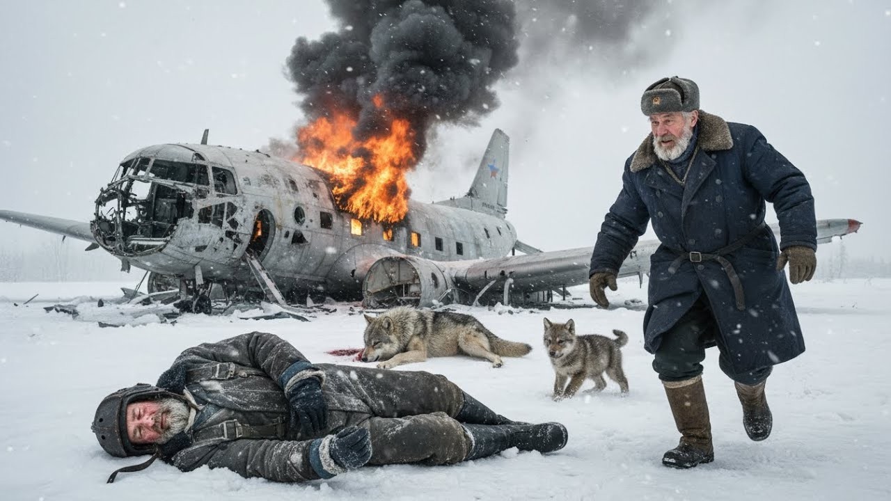 Le pilote et la louve blessée restèrent mourir dans la neige — jusqu’à ce qu’un vieil homme arrive.