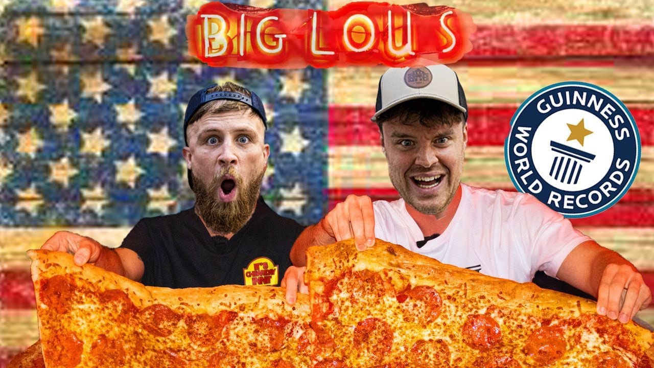 Brits Try Americas BIGGEST Pizza