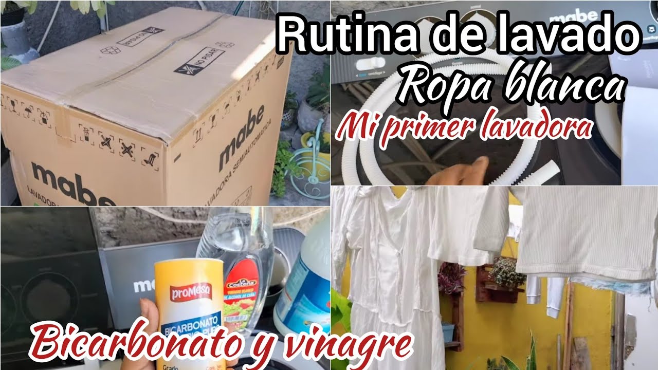 Rutina de lavado 🧼🧺 | ropa blanca | mi primer lavadora| Mabe 13 kilos 2 tinas