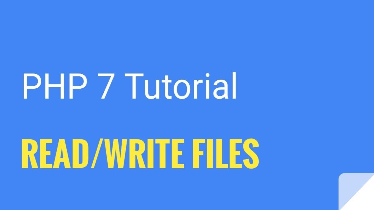 PHP 7: How to read and write files with PHP | Tutorial No. 24