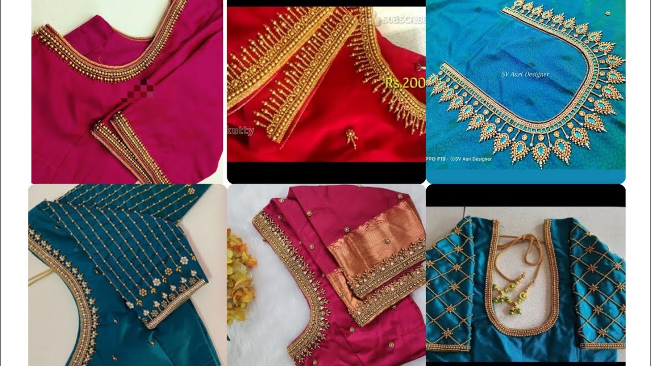 Trending aari work blouse designs | simple aari work blouse designs 
