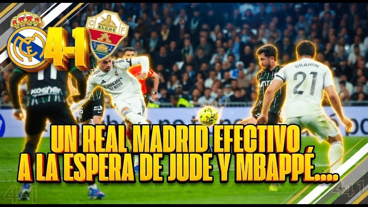 EL REAL MADRID GOLEA AL ELCHE CON 2 GOLAZOS.  RESUMEN REAL MADRID 4-1 ELCHE 