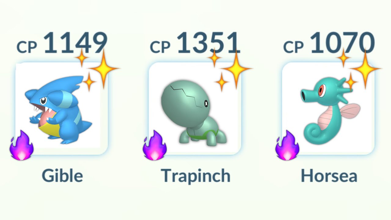 using Shadow Shiny (Gible, Horsea, Trapinch) in Pokemon GO.