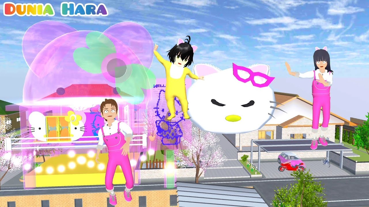Monster Hello Kitty Raksasa 😱|Baby Celine dan Bayi2 Titan Ketakutan | Sakura School Simulator