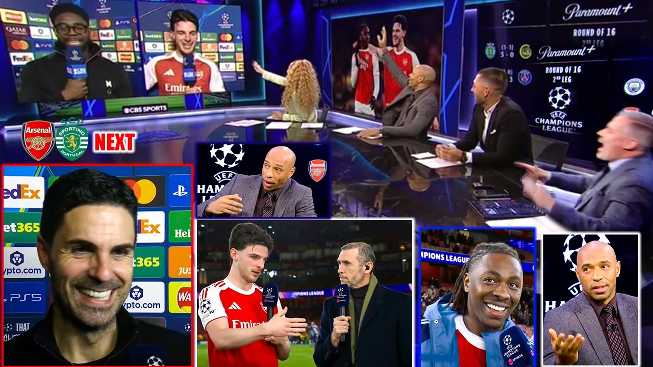 Arsenal vs Bayer Leverkusen 2-0 Rice on Fire 🔥 Thierry Henry Goes Crazy! Gunners Reach UCL Quarters!