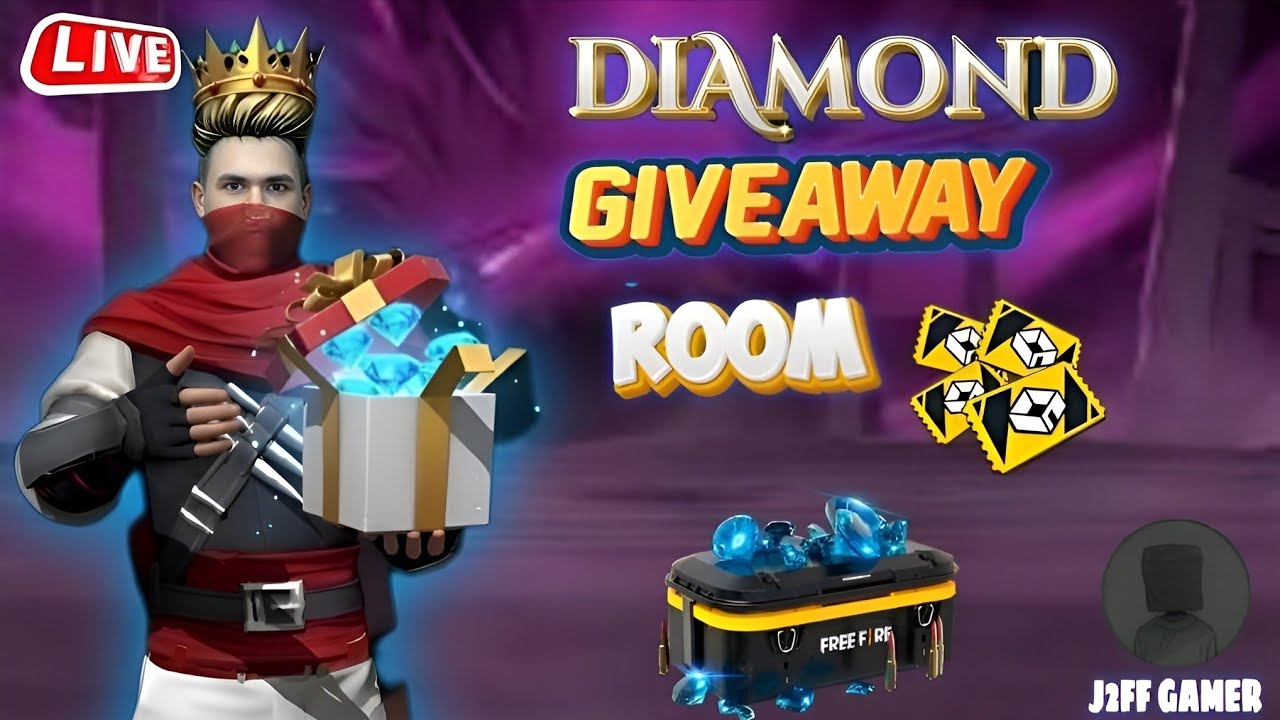 J2FF Gamer Is Live 🔴 Free Fire Diamond 💎 Giveaway | only Custom Room | Garena Free Fire  Pakistan 🇵🇰
