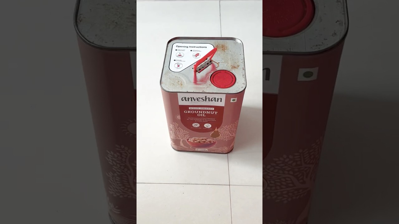 Wood Pressed Groundnut Peanuts Oil 5L | Tin Can |  Cold Pressed Groundnut Oil for Cooking #unboxing