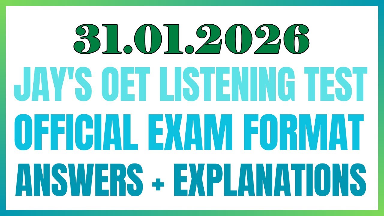 OET LISTENING TEST 31.01.2026 #oet #oetexam #oetnursing #oetlisteningtest