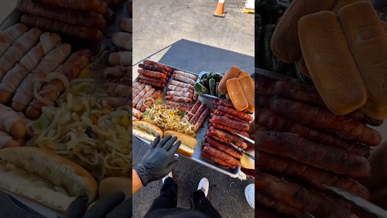 The best bacon wrapped hotdog in Bakersfield CA #bestfood #hotdog #bacon #california