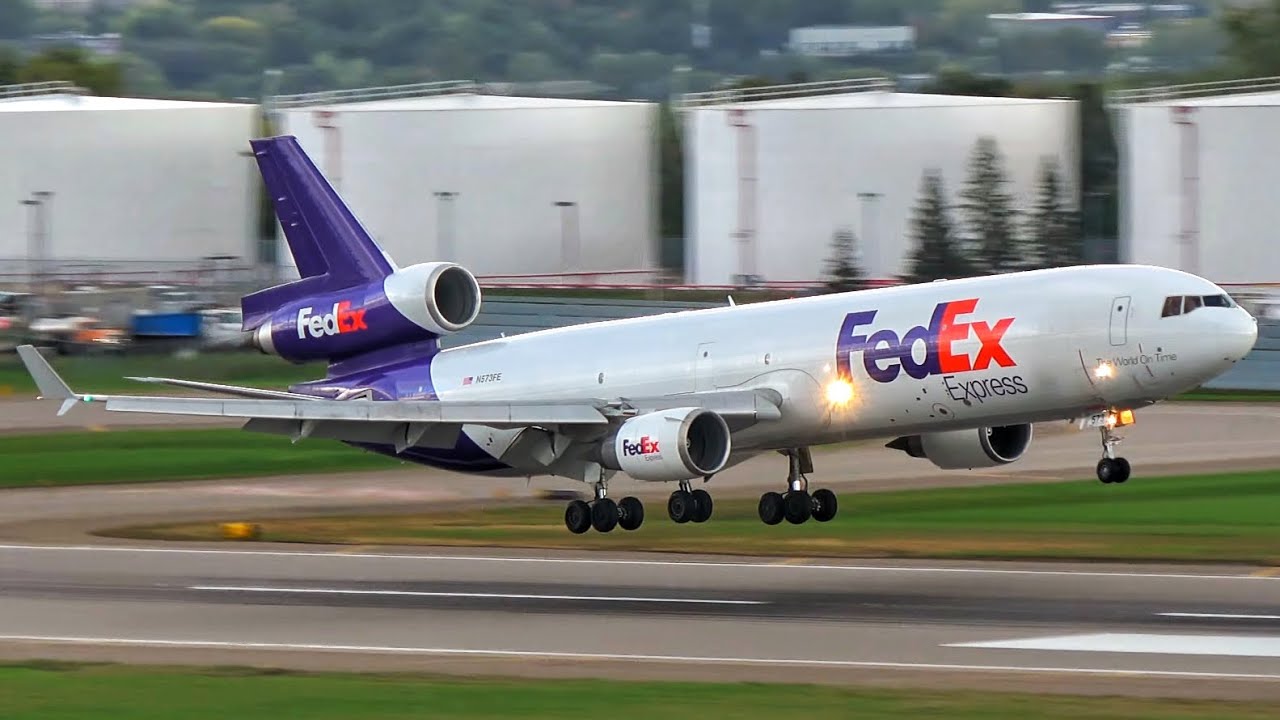 FedEx Express MD-11(F) [N573FE] Windy Landing into Minneapolis/ St. Paul Intl' Airport